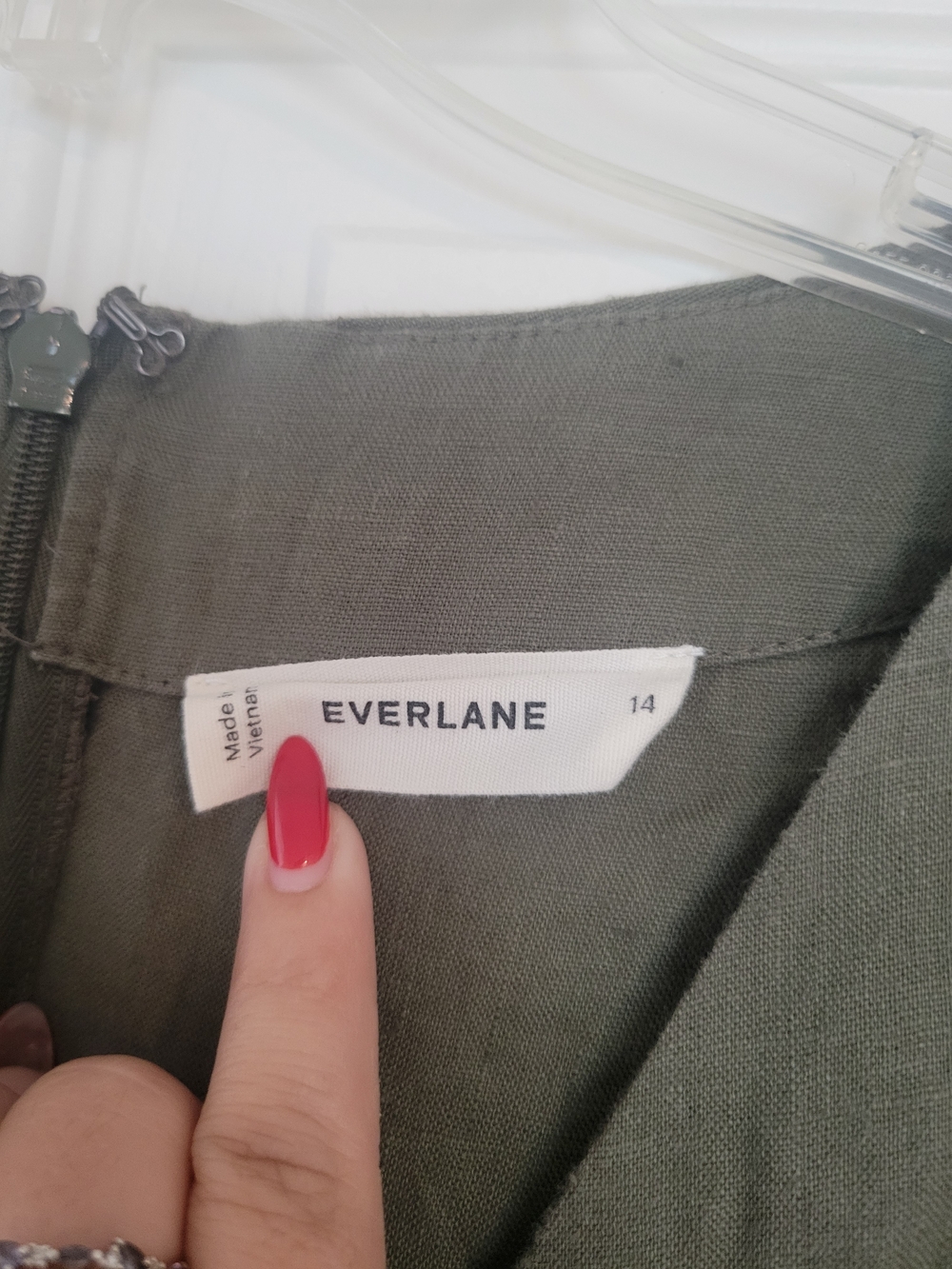 Everlane Olive Green Wrap-Waist Wide-Leg Jumpsuit - Picture 5 of 6
